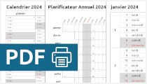 calendrier imprimable PDF