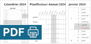 Calendrier pour impression